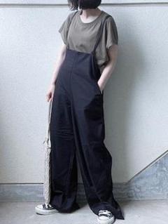 美品 Sonny labe サスペンダー付き サロペットワイドパンツ