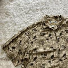 アロハシャツ ベージュ レーヨン ヤシ OLD MAUI オールドマウイ