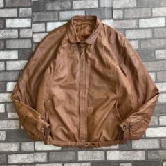 OLD 古着 Italia 製 レザージャケット ブラウン 52 イタリア