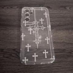 クロス模様透明ケース Android用　GalaxyA54　5G
