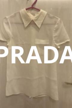PRADAシフォン 半袖 シャツ ポケット付き 訳ありお値引き致します PRADAシフォン 半袖 シャツ ポケット付き 訳ありお値引き致し