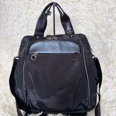 カナナプロジェクト　 ネイビー ナイロン レザー フラップ　3WAYバッグ Kanana project カナナプロジェクト PJプレミアムレザー3
