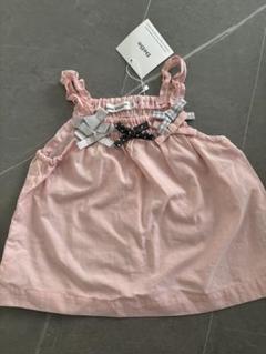 BeBe ピンクリボン付きトップス 60-100cm