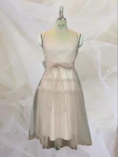 【honey mi honey】チュールワンピ　パフスリーブ　チュニック　白 tulle frill camisole