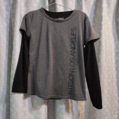 しまむら♪kitson　長袖と半袖　Tシャツ セット　黒✕グレー／M【USED】