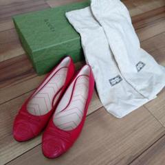 専用【新品】GUCCI GGマーモント バレエシューズ フラットシューズ グッチ GUCCI GGマーモント レザー フラット バレエシューズ