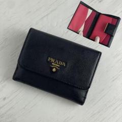 最終価格✨激レア❣️PRADA プラダ サフィアーノレザー黒ピンク