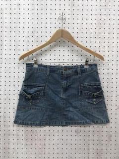 Y2K 海外ガールvibe平成ギャル古着 ギミック　ベルテッド　カーゴデニムミニ