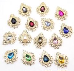 ❤️新品、未使用❤️雫石 アクセサリーパーツ 6色×3個 ミックス 18個セット