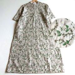 yuni 刺繍 ワンピース ロング 綿 コットン シルク 絹 黒 ナチュラル F yuni 刺繍 ワンピース ロング 綿 コットン シルク 絹 黒