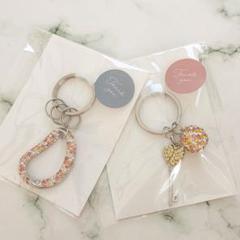 キーリング2点セット ハンドメイド スワロフスキー