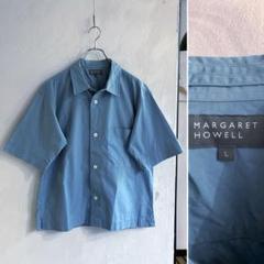 24SS MARGARET HOWELL コットンシャツ ブルー MHL. - メルカリ