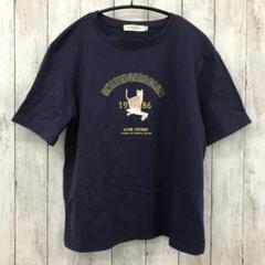 【 YRZS 】キャットロゴプリントTシャツ ネイビー Lサイズ