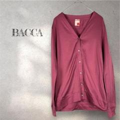 【美品】バッカ BACCA 長袖カーディガン パープルピンク　綿100 前ボタン