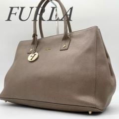 極美品✨FURLA トートバッグ 2way グレージュ オールレザー チャーム