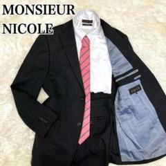 MONSIEUR NICOLE ムッシュニコル　スーツセットアップ　背抜き　48 カレンダーストライプ スーツ | ムッシュニコル(MONSIEUR NICOLE