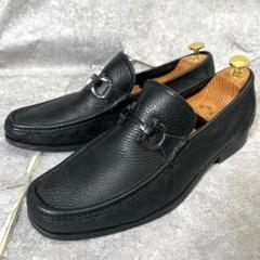 美品　サルヴァトーレフェラガモ　シボ革　ビットローファー　レザー　ブラック ✨希少モデル✨サルバトーレフェラガモシボ革ビットローファー