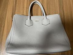FURLA グレー レザー トートバッグ