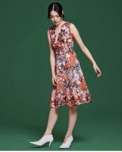 1回着 VIVIENNETAM ヴィヴィアンタム ピオニー竹花柄ワンピース