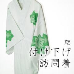 R7SK930 付け下げ訪問着 絽 夏物 薄物 草花 緑 着物