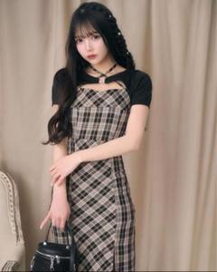 ギンガムチェックワンピースセット♡XS♡新品未使用♡ミシェルマカロン ミシェルマカロン ギンガムチェックワンピースセット XSサイズ