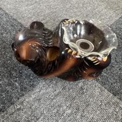 クマの木彫り 灰皿 レトロ 熊 くま 熊 木彫り 灰皿 置物 クマ くま 木彫りの熊 オブジェ レトロ