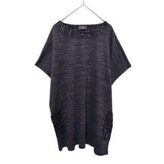 1464 【glossibeaut】 ニット　半袖　(Ｍ)　レオパード　ポケット