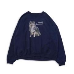 古着 フィニッシュ・ラップフンド 犬 スウェット ネイビー 2XL*ST242