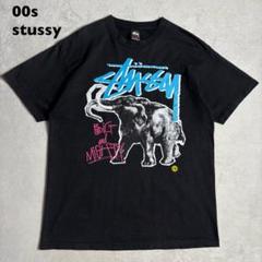 00s stussy グラフィック　tシャツ エレファント　ショーンフォント