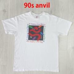 90s　USA製　anvil　Tシャツ　シングルステッチ　アート　企業　XL