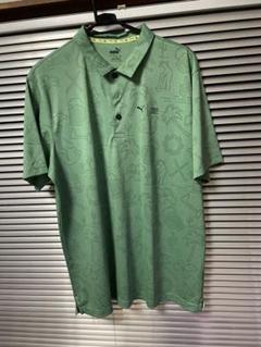 Puma 緑色柄入りポロシャツ