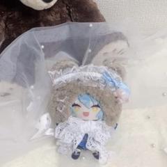 水色くまさん　ぬい服　ぱぺ　被り物　10センチぬいサイズ