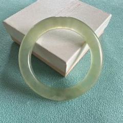 （56mm）天然石無処理【⭐️岫玉-手彫刻品 竹】  和田玉/軟玉/翡翠 🇲🇾天然岫玉青提奶盖手串Natural Serpentine Jade Bracelet