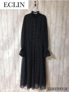 ECLIN エクラン ドットロングワンピース