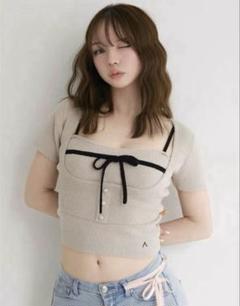 ANDMARY ナタリーリボン セット ニット とキャミソール セット ANDMARY】Natalie ribbon set