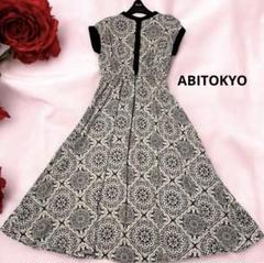 ✨【美品】ABITOKYO ロングワンピース フレア 幾何学模様✨