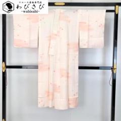 ☆ 長襦袢 桜の花柄 麹色 ふくよかサイズ 半衿付 J-239 長襦袢 小さな桜の花模様 鉛色 しつけ糸 半衿付 J-205 - メルカリ
