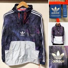 大人気❗️adidas アディダス センターロゴ ナイロン アノラックパーカー