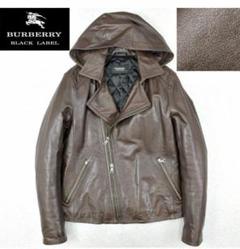 美品 BURBERRY LONDON BLUELABEL 本革ジャケット ファー BURBERRY BLUE LABEL ブルーレーベル 革ジャン ファーコート
