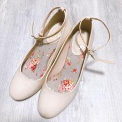axes アクシーズ 2wayパンプス 靴底花柄 L アイボリー