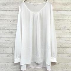 コムサマチュア ノーカラー 胸元タック シフォン ブラウス 【M】 キレイめ