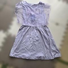 薄紫 フリル付きタンクトップワンピース