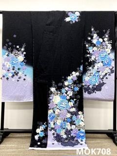 振袖 桂由美 仮絵羽 刺繍 金彩 紋意匠 ちりめん 正絹 未仕立て品 八掛付き 振袖 桂由美 仮絵羽 刺繍 金彩 銀彩 紋意匠 牡丹 正絹 未仕立て