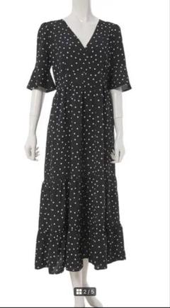 Edit Sheen カシュクールドットロングワンピース　M