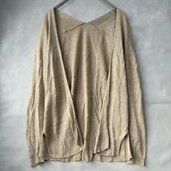 美品☆コムサイズム 麻100% リネンカーディガン 9/M スリット入り