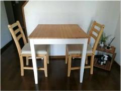 値下げ‼️IKEA ダイニングテーブル　セット　ホワイト　木目調