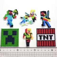6枚まとめ売り　マインクラフト Minecraft アイロン接着　刺繍ワッペン