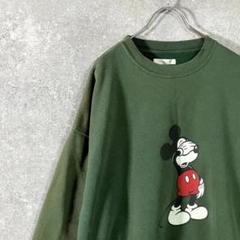 FREAK'S STORE　スウェット　モスグリーン　クルーネック　ミッキー