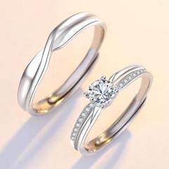 A62 ペアリング フリーサイズ カップルリング 婚約指輪 シルバー 結婚指輪