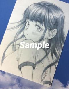 手描きイラスト 少女 夏 スケッチ